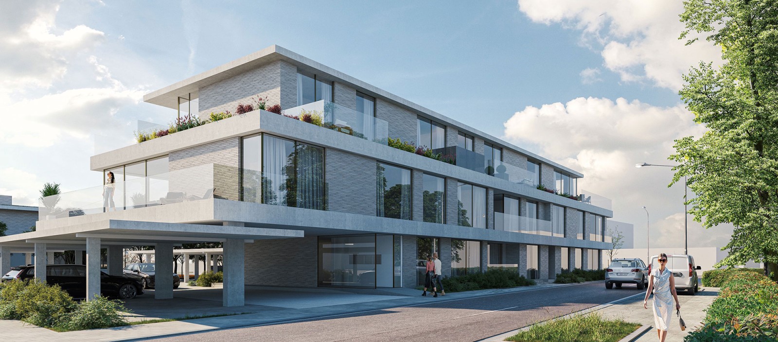 appartement voorgevel render moerkerke